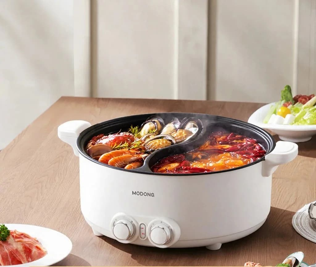 7 L elektrisk hot pot med dubbla zoner och oberoende temperaturkontroll