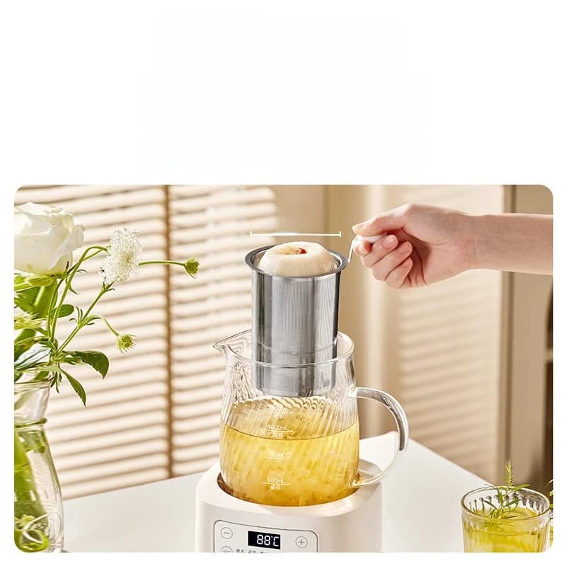 Glas-elhälsokanna med temperaturkontroll 1.2L