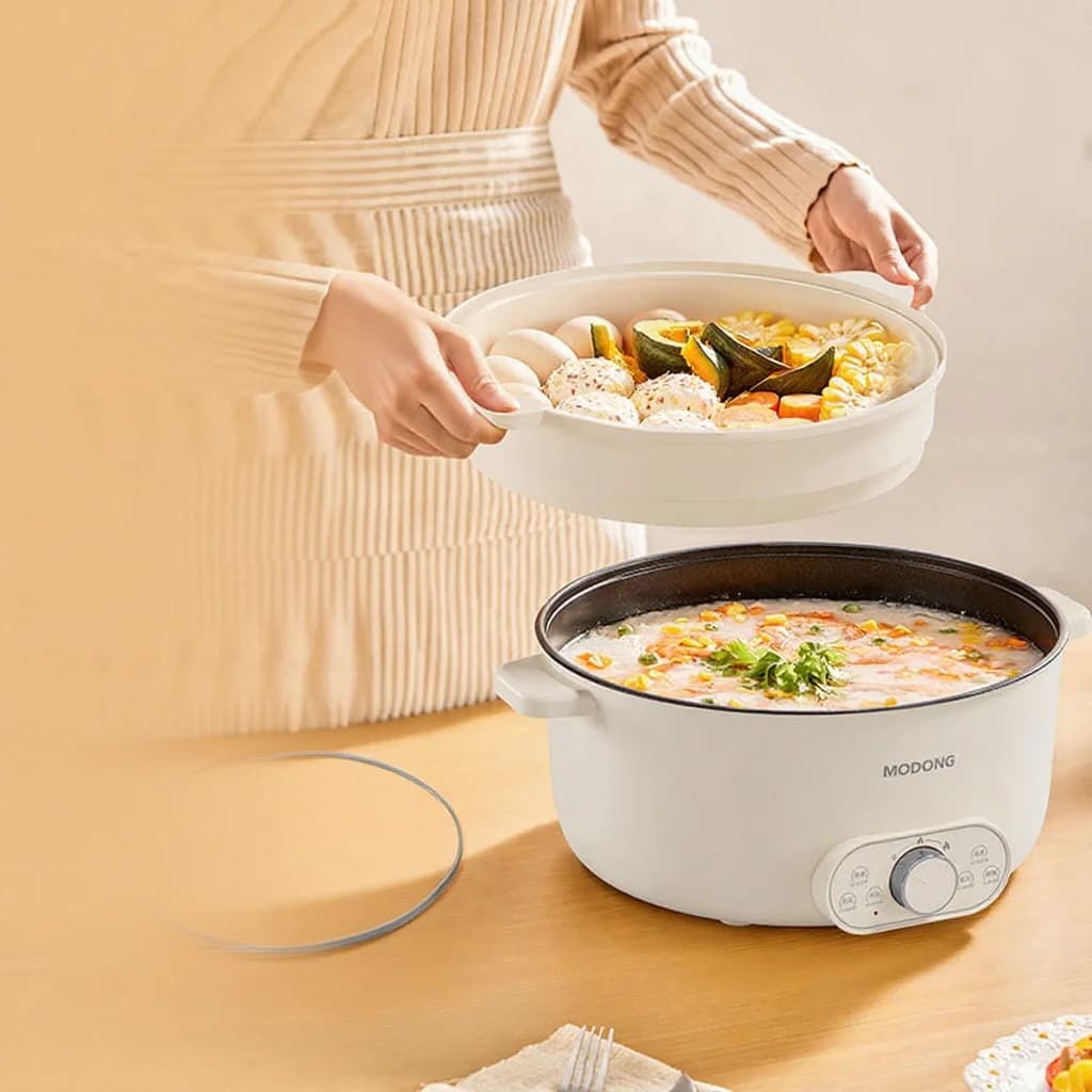 Elektrisk hot pot 6L 7L 8L med ånginsats, 220V