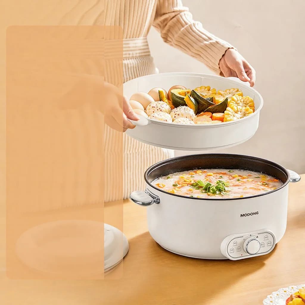 Elektrisk hot pot 6L 7L 8L med ånginsats, 220V