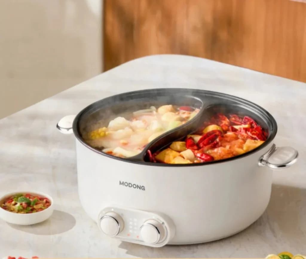 6L elektrisk hotpot med två zoner och oberoende temperaturkontroll