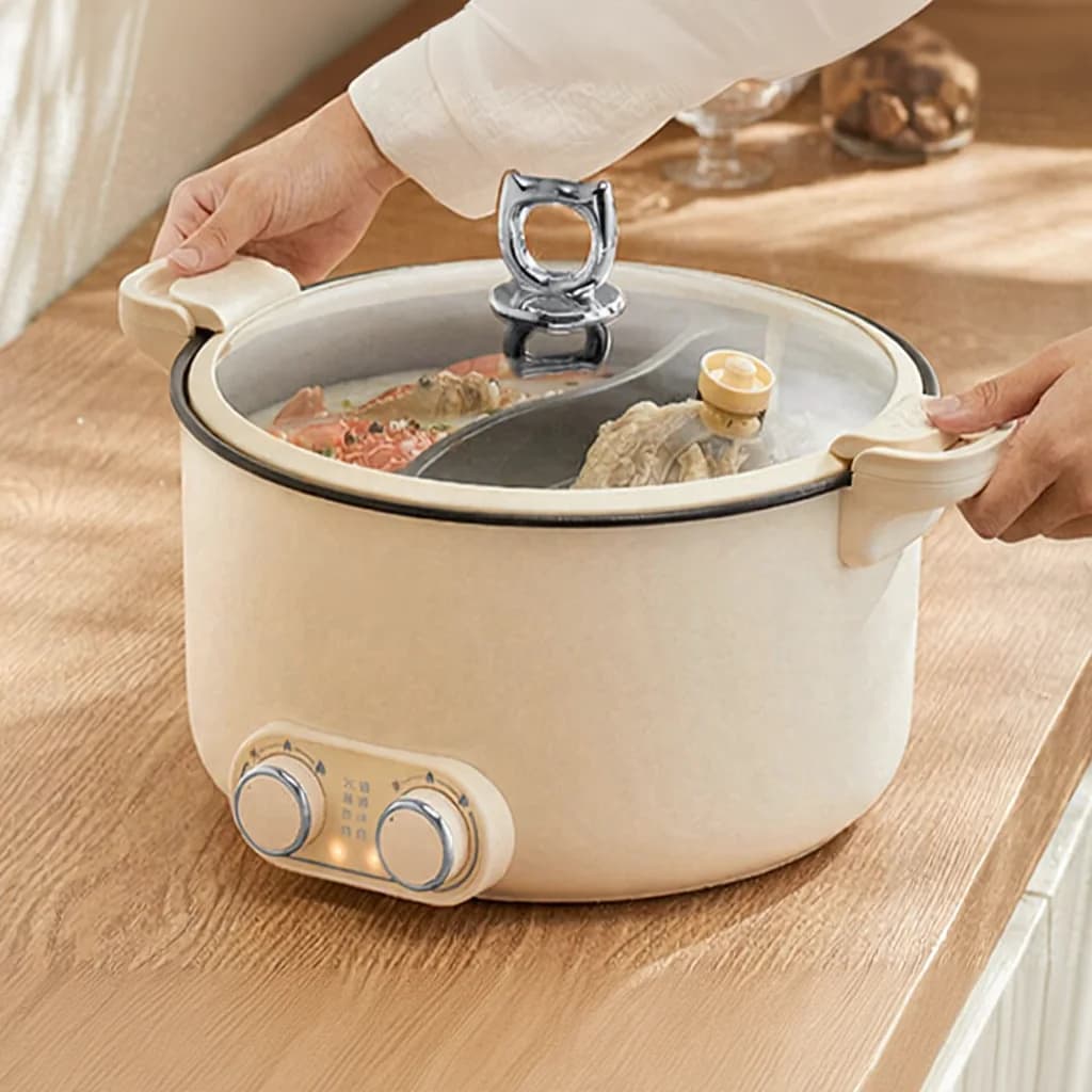 Dubbelzons elektrisk hot pot 6L 7L 8L pekstyrning