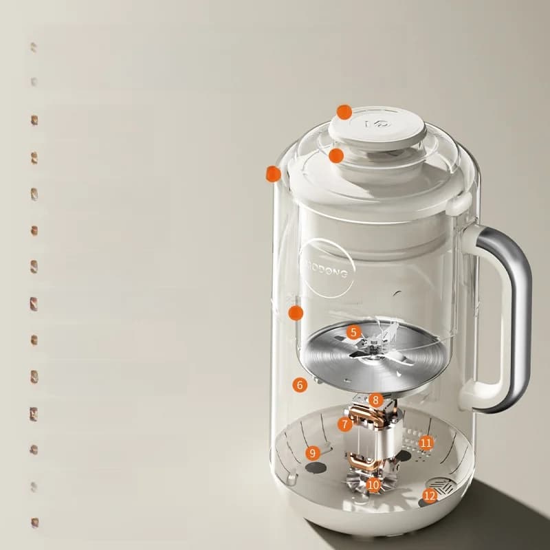 Värmeblender med 1,2 l kapacitet, touchkontroll, rostfritt stål