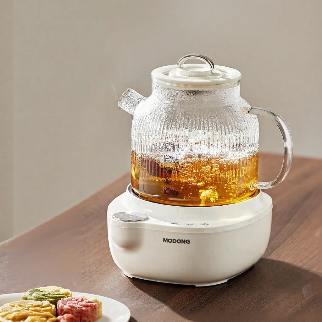 Glas elektrisk tekanna med temperaturkontroll, 1L