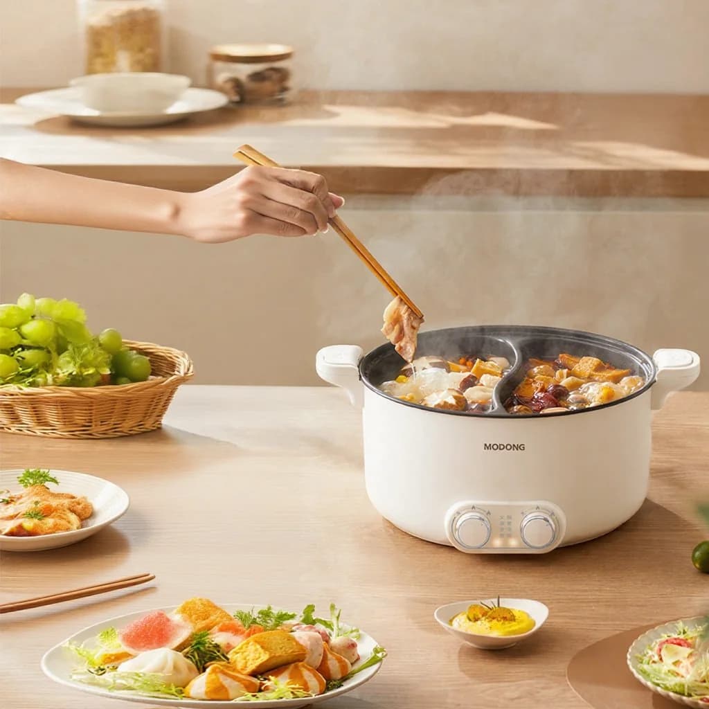 Dubbelzons elektrisk hot pot 6L 7L 8L pekstyrning