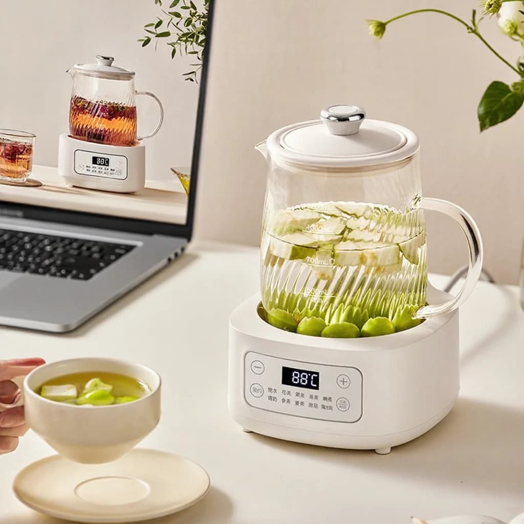 Glas-elhälsokanna med temperaturkontroll 1.2L