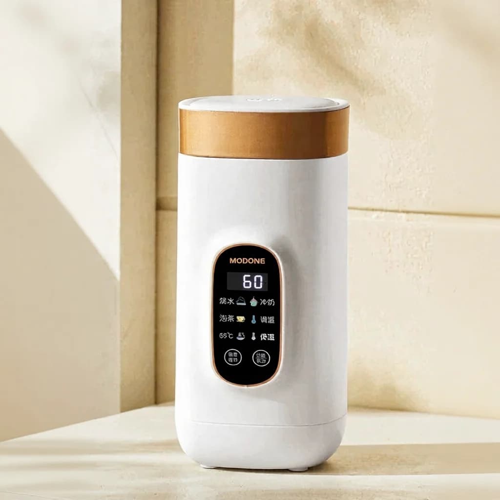 Bärbar elektrisk värmekopp 650ml med 304- eller 316-innerkärl