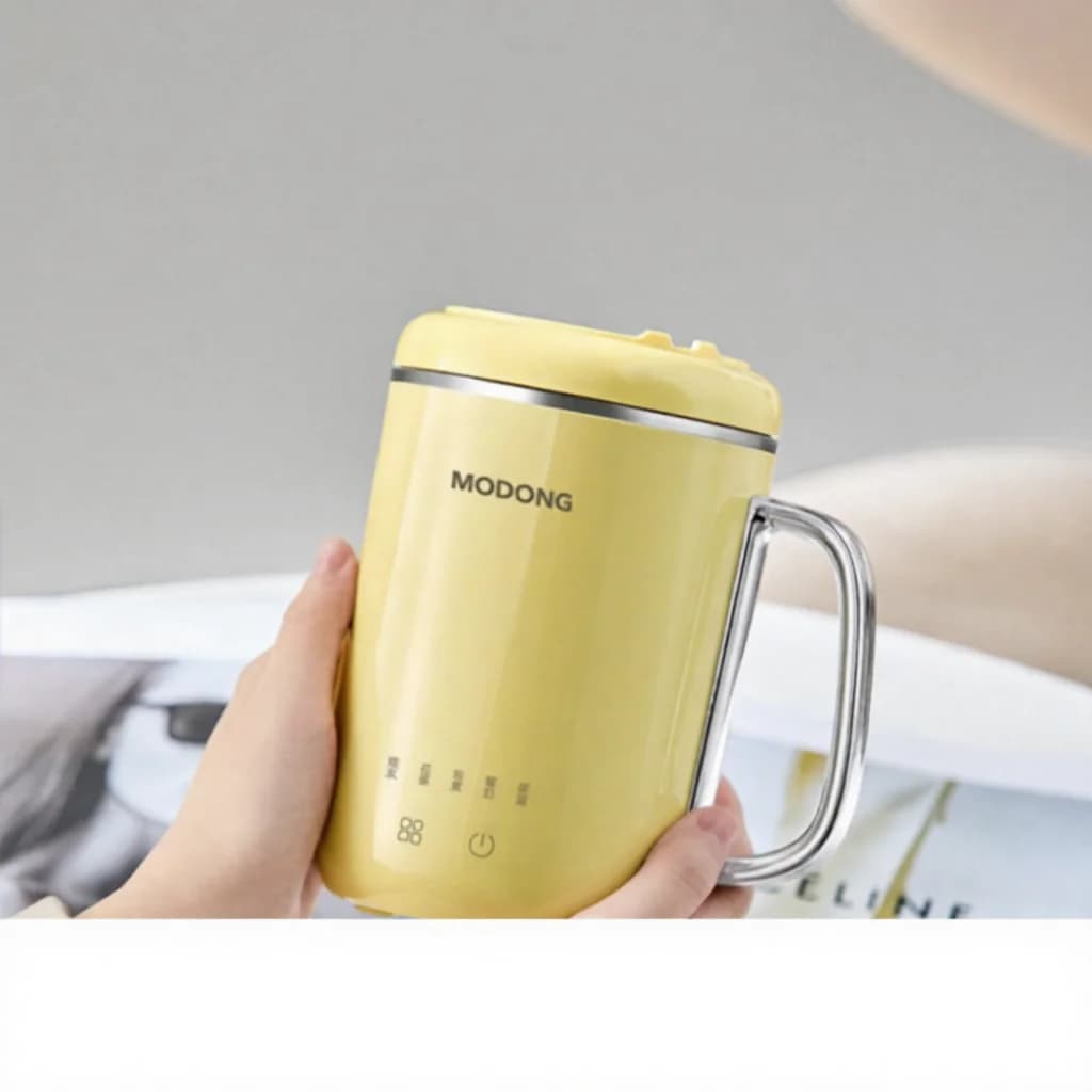 Portabel elektrisk grytmugg 450ml 220V med filter och sked