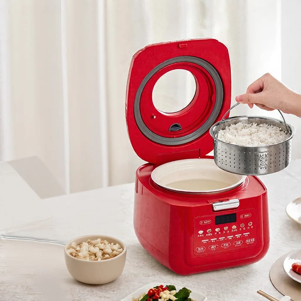 3L Smart riskokare med keramiskt glaserad innergryta och timer