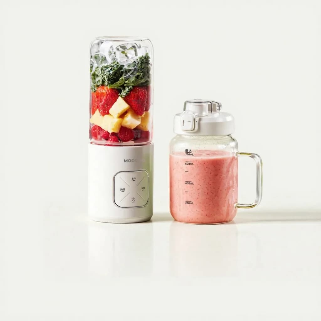 Trådlös bärbar blenderkopp med isbrytning och dubbla koppar