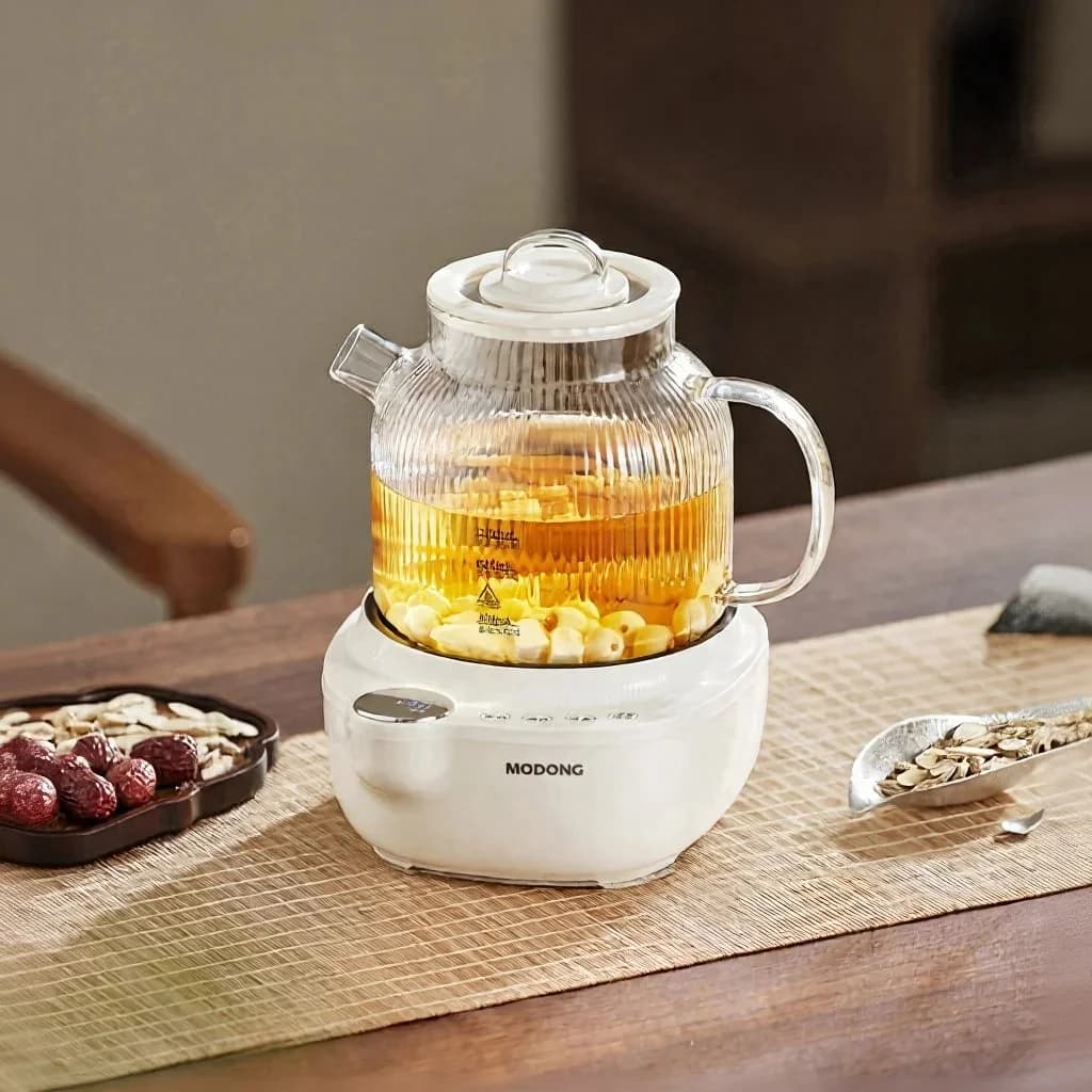 Glas elektrisk tekanna med temperaturkontroll, 1L