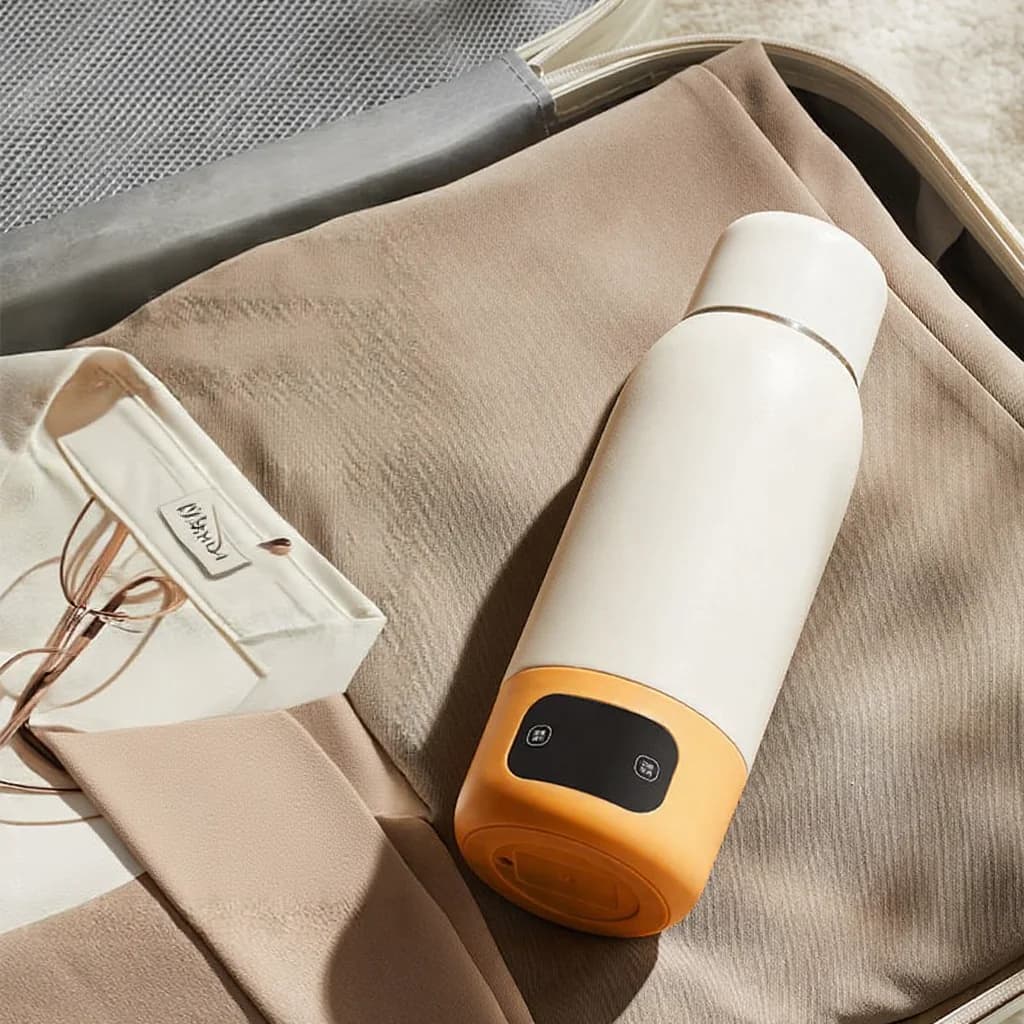 Portabel elektrisk värmekopp 600 ml 316-insats vakuumisolerad