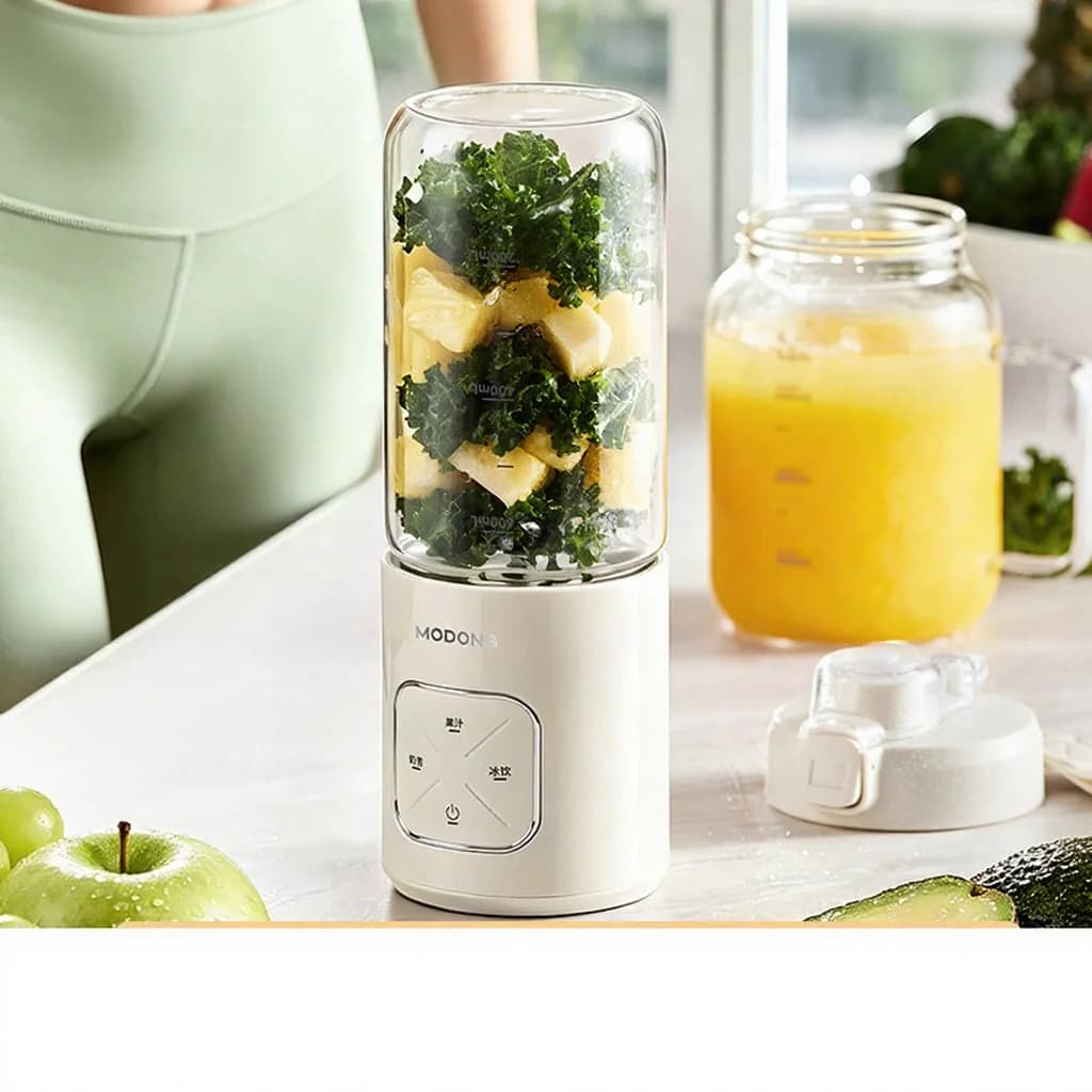 Trådlös bärbar blenderkopp med isbrytning och dubbla koppar