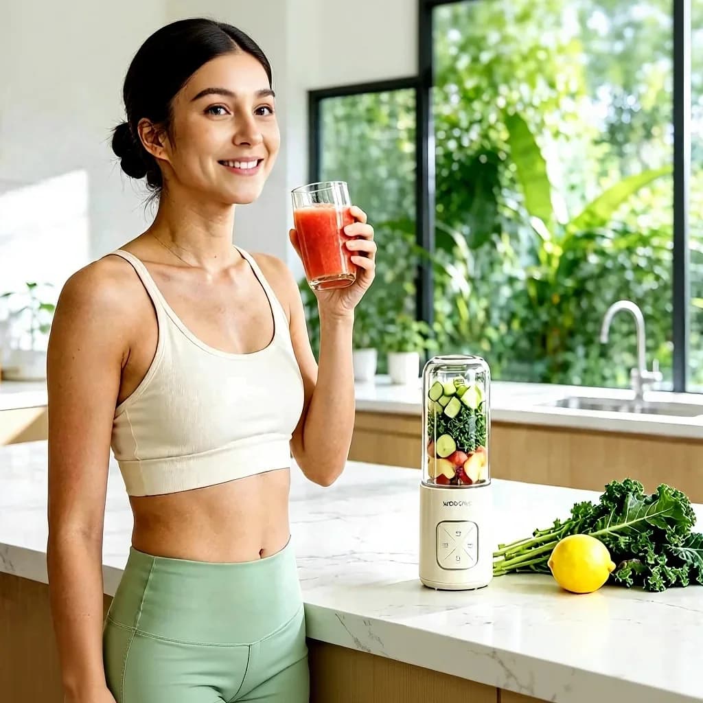 Trådlös portabel smoothiemix med glasbehållare