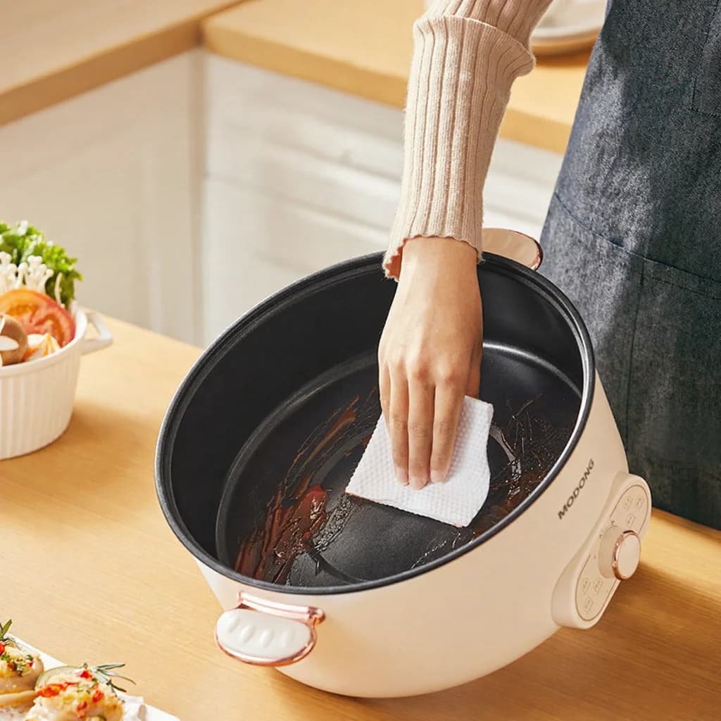Elektrisk hetgryta 6L med ångkorg, nonstick