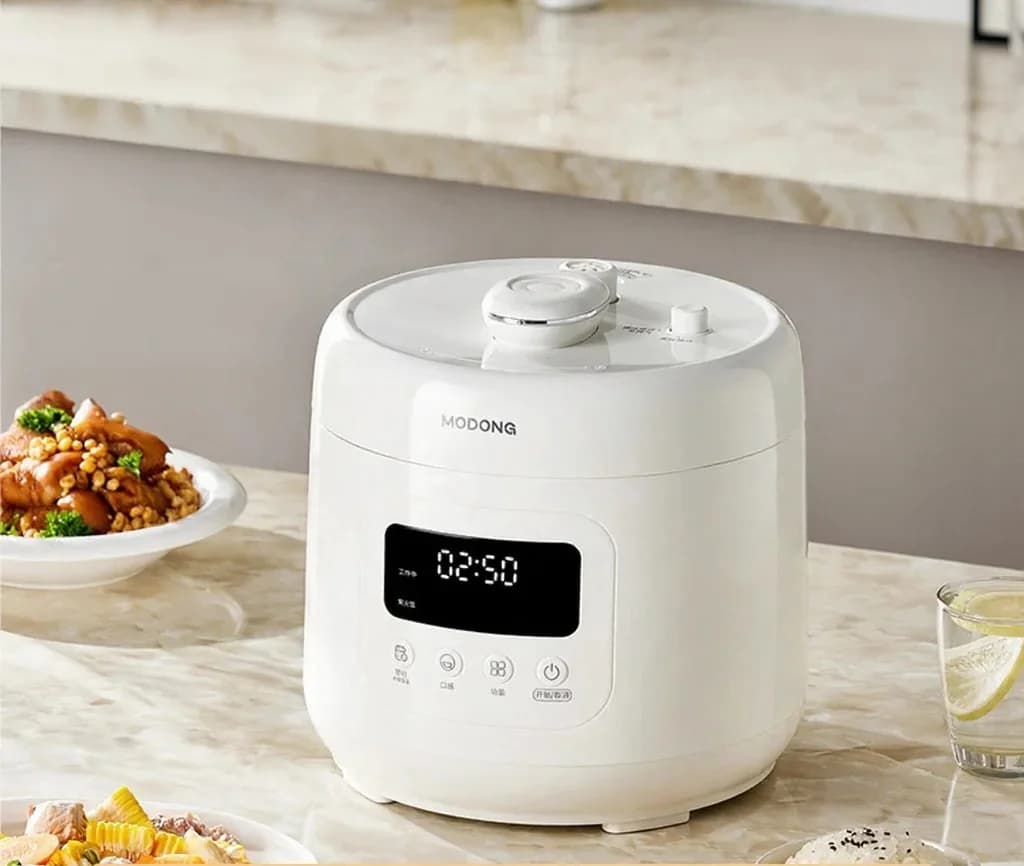 4L elektrisk tryckkokare med keramiskt innerkärl, 800W, 17-24H timer
