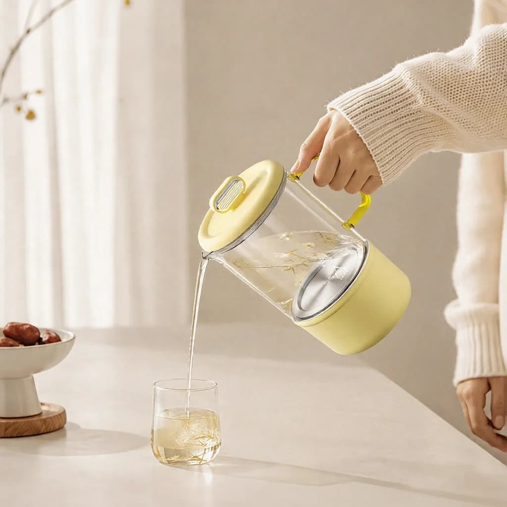 Glas elektrisk värmekopp med temperaturkontroll för barnmjölk