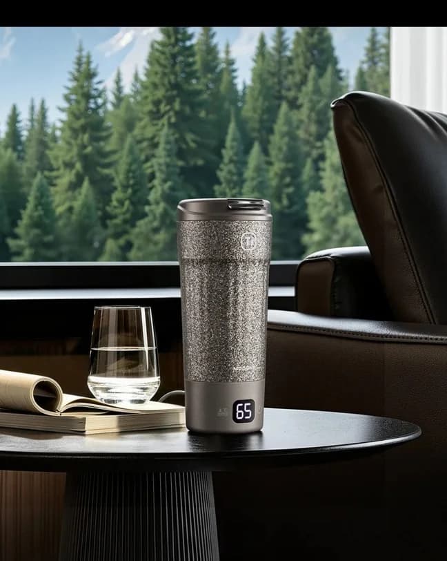 Elektrisk resemugg i titan 400ml med temperaturdisplay