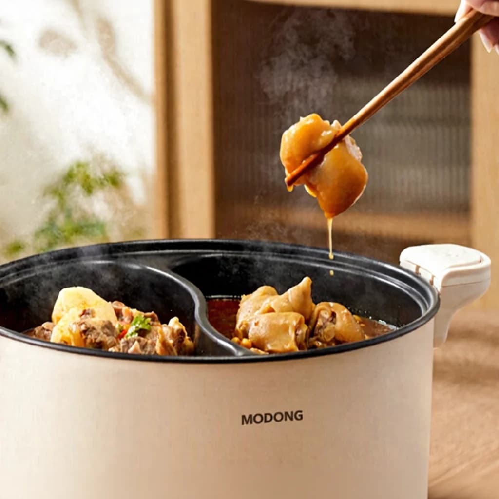 Dubbelzons elektrisk hot pot 6L 7L 8L pekstyrning