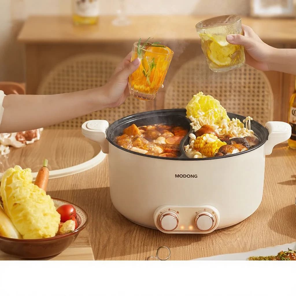 Dubbelzons elektrisk hot pot 6L 7L 8L pekstyrning