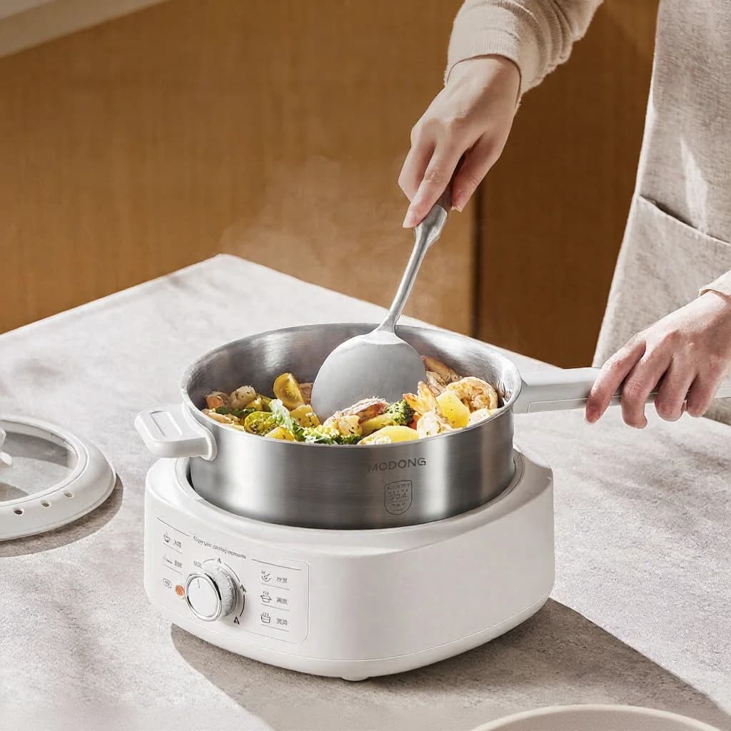 Elektrisk hot pot i rostfritt stål med ånginsats, 3 L, 220V