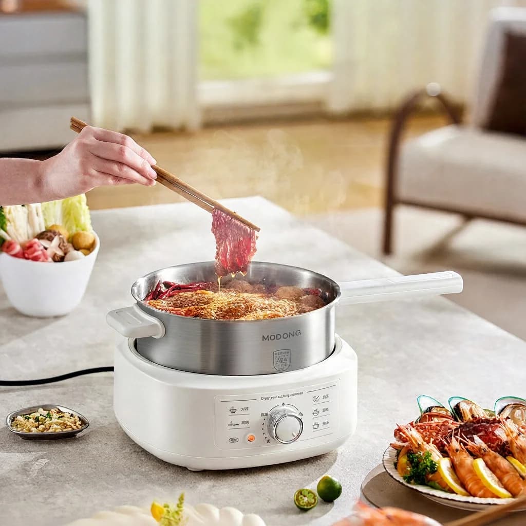 Elektrisk hot pot i rostfritt stål med ånginsats, 3 L, 220V