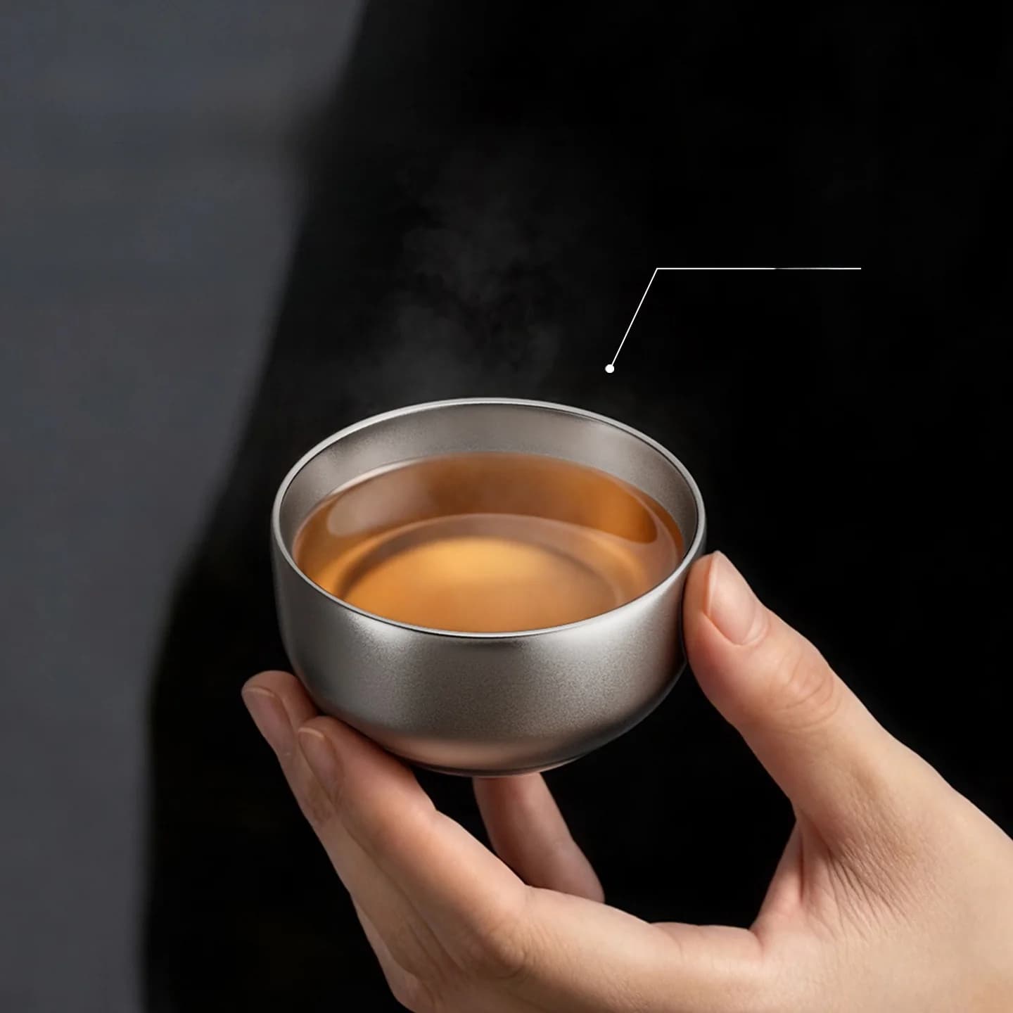 Gongfu tekoppset i ren titan 55ml handgjord, enkel finish