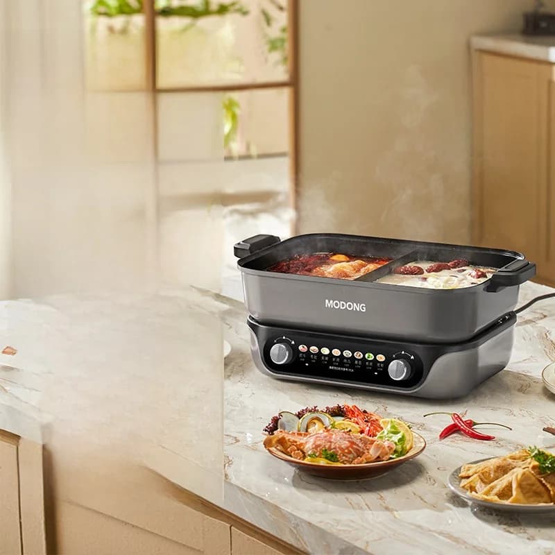 Delad elektrisk varmkittel med nonstick-insats, 8L kapacitet