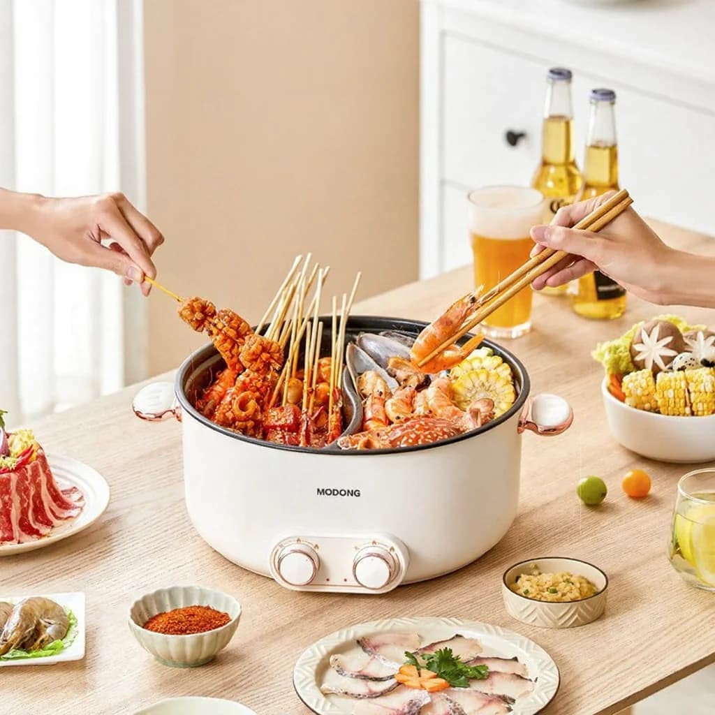 Dubbelzons elektrisk hot pot 6L 7L 8L pekstyrning