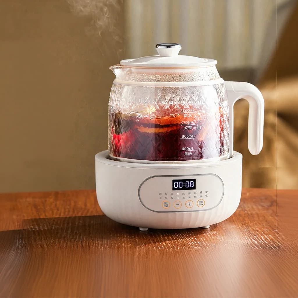 Elektrisk hälsokanna i glas med temperaturkontroll 1.2L