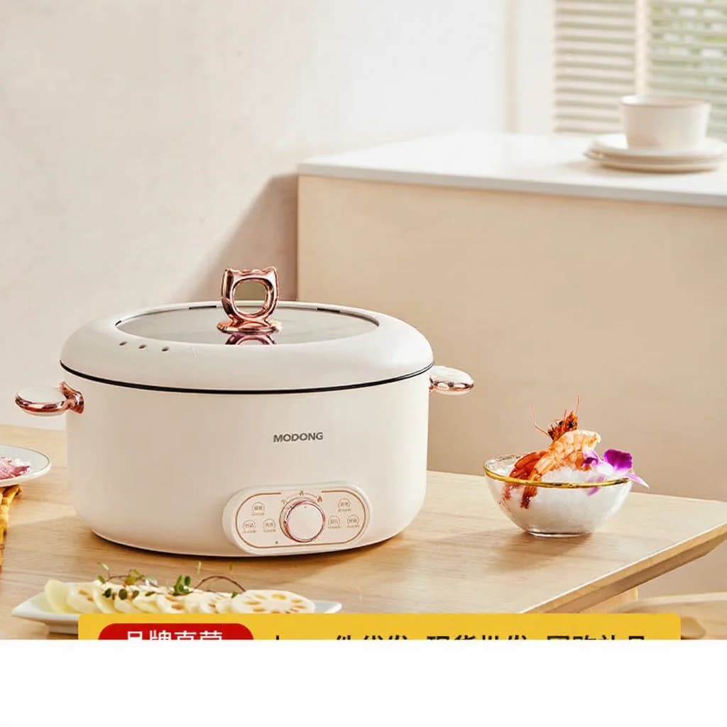 Elektrisk hetgryta 6L med ångkorg, nonstick