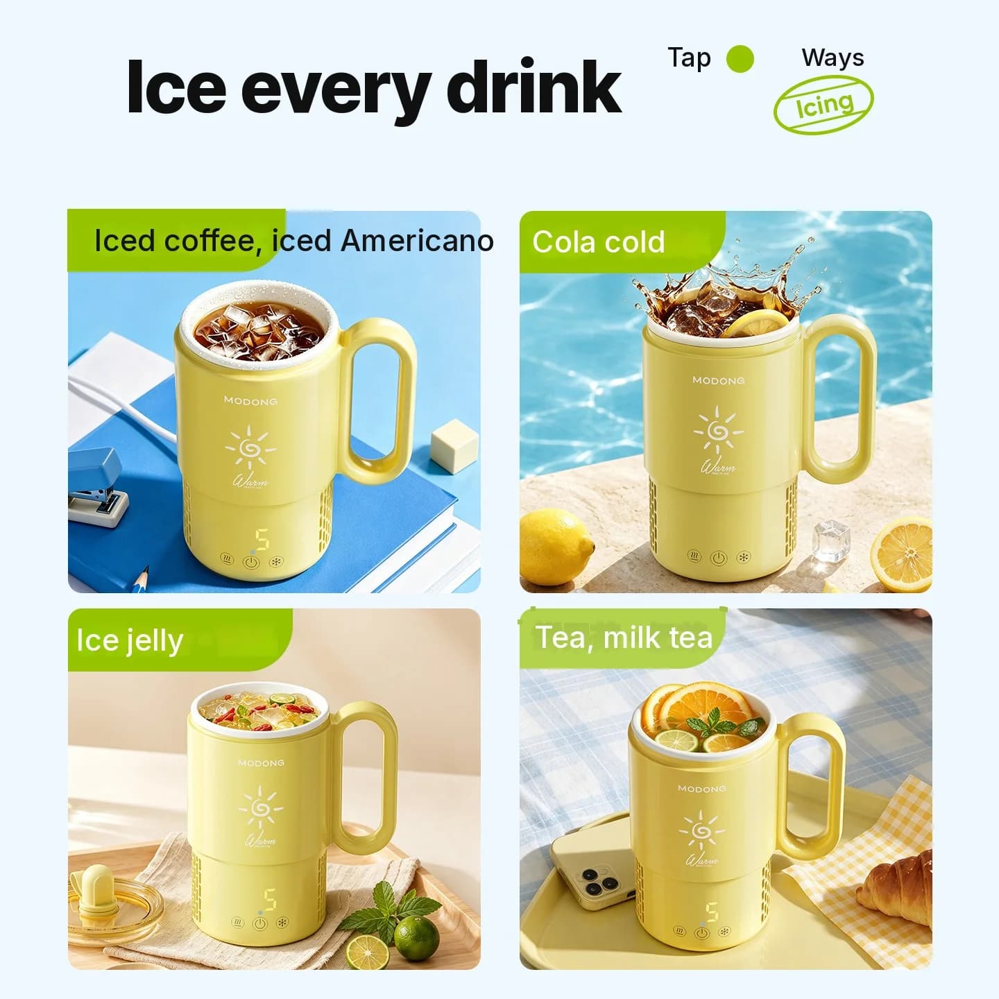 Mini kyl- och värmekopp 450 mL 36W touchkontroll