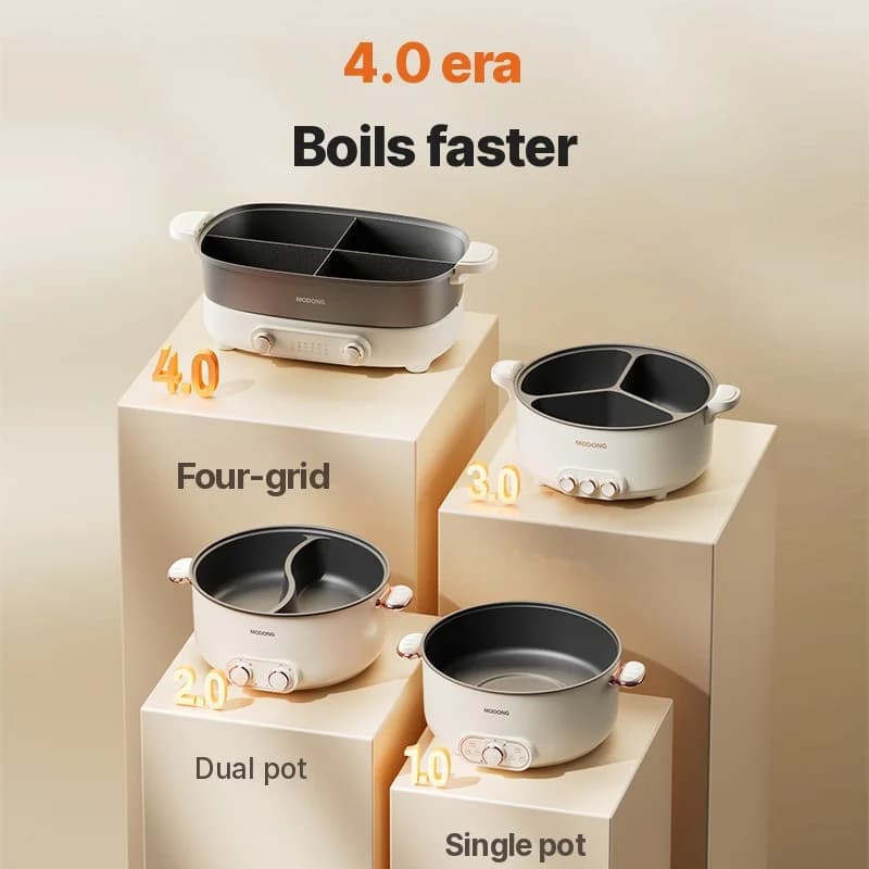 Elektrisk hot pot 7L med avdelare eller fyrfacks, 220V, delad gryta