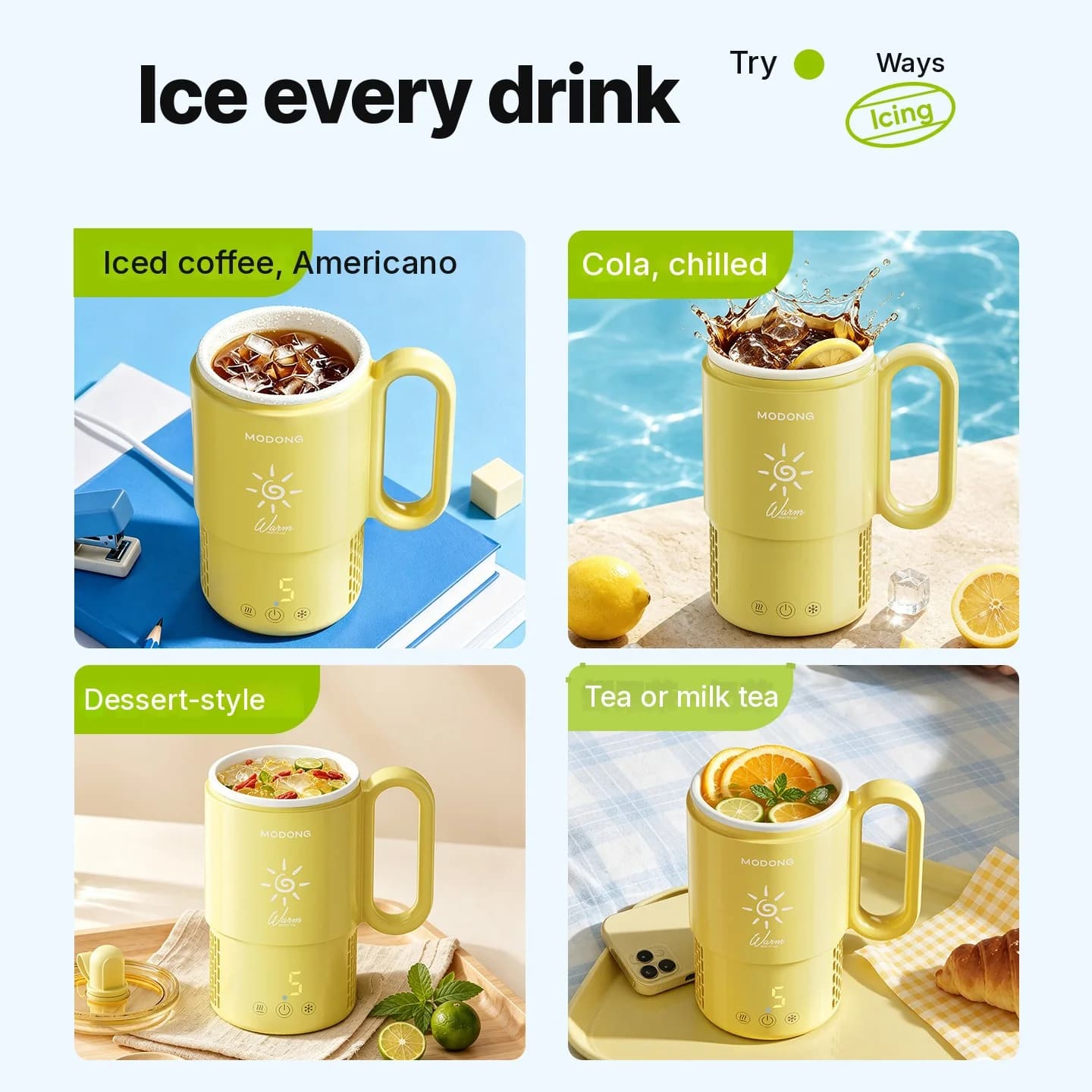 Mini kyl- och värmekopp 450mL 36W pekstyrning