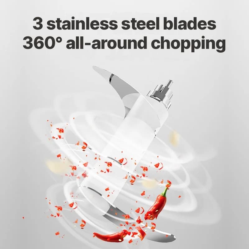 Bärbar elektrisk vitlökshackare 250ml sladdlös matkvarn