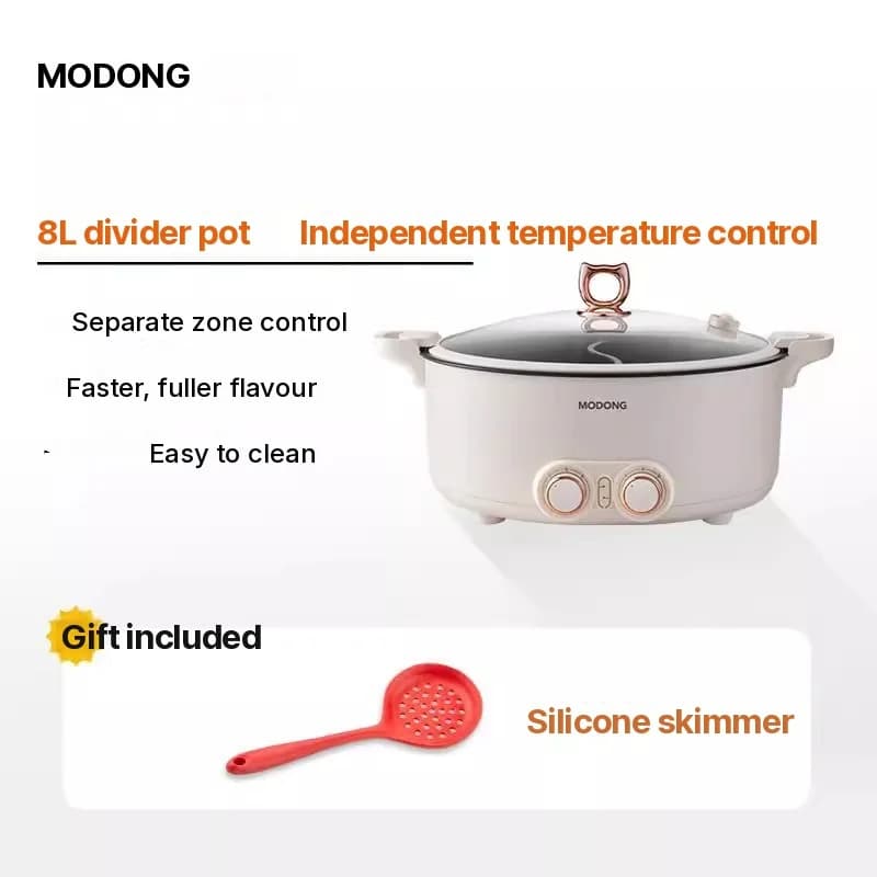 Elektrisk hot pot med skiljegryta 6L-8L, 220V, 5-6 personer