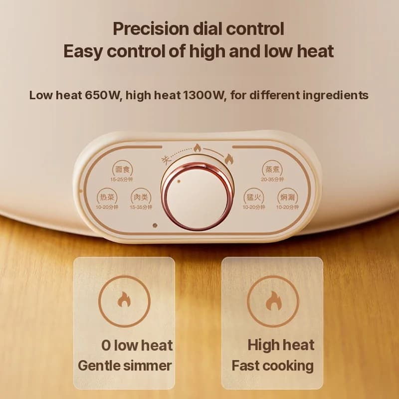 Elektrisk hetgryta 6L med ångkorg, nonstick