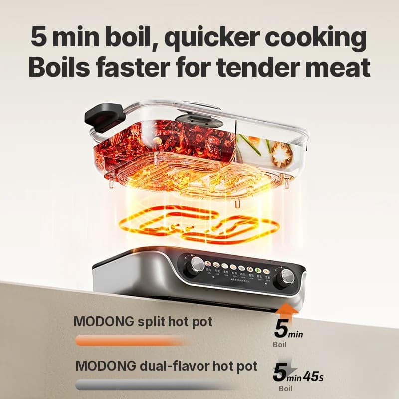 Delad elektrisk varmkittel med nonstick-insats, 8L kapacitet