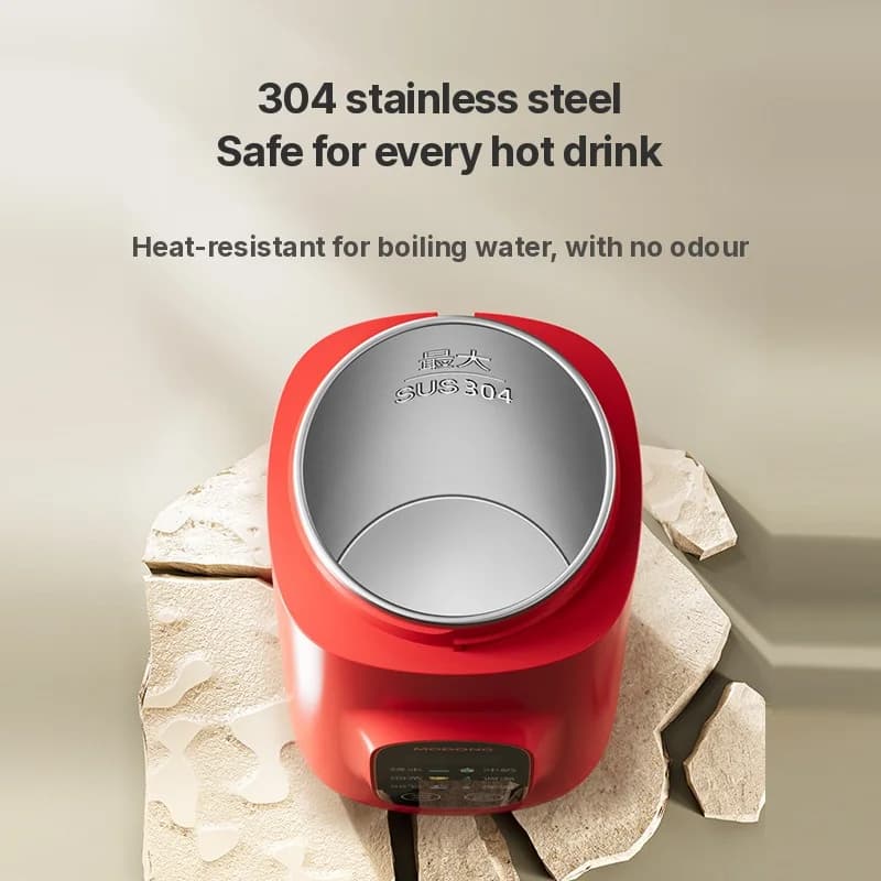 Bärbar elektrisk värmekopp för vatten 650 ml 304-innerdel 220V