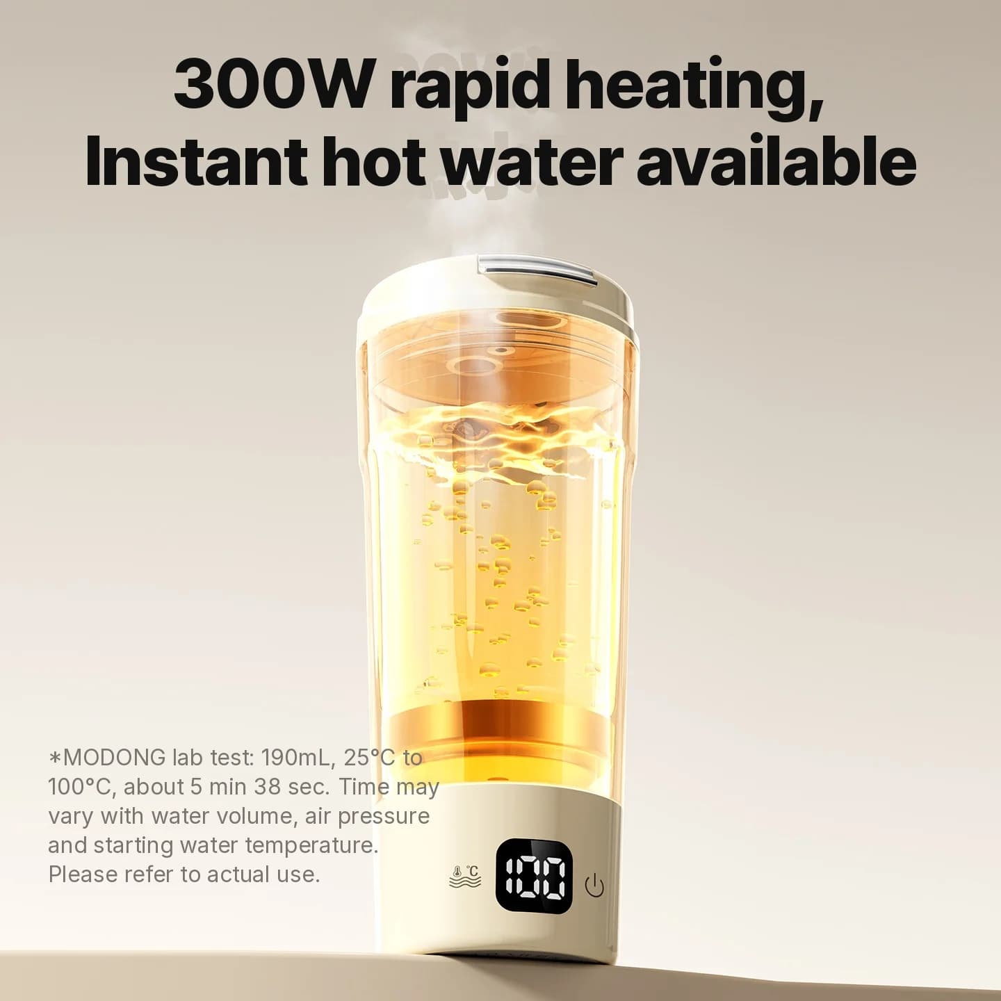 Bärbar elektrisk värmemugg, 400mL, 7 temperaturinställningar