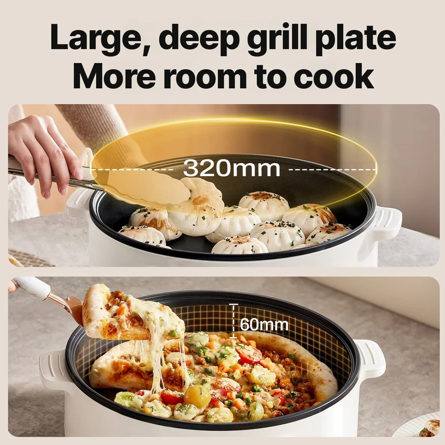 Elektrisk dubbelsidig värmeplatta 4L non-stick 1800W