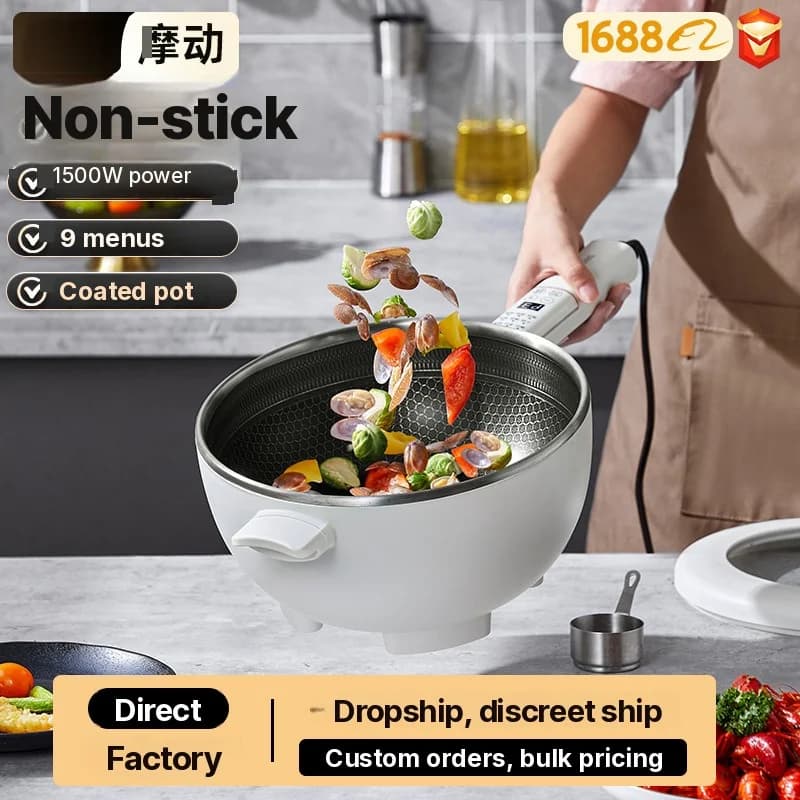Elektrisk multifunktionell hot pot med ångkorg 5L 220V