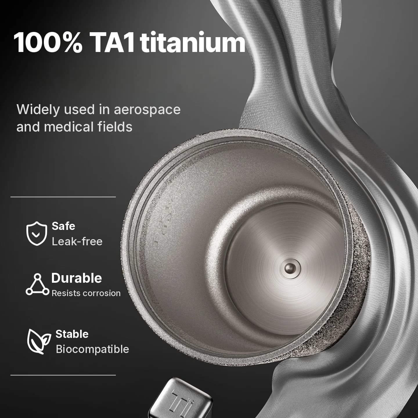Bärbar elektrisk värmekopp i titan 400ml med temperaturdisplay