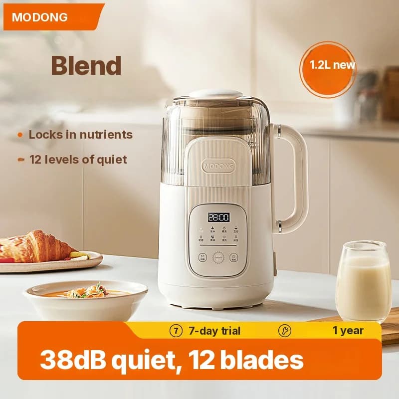 Värmeblender 1.2L med touchkontroll, glasbehållare