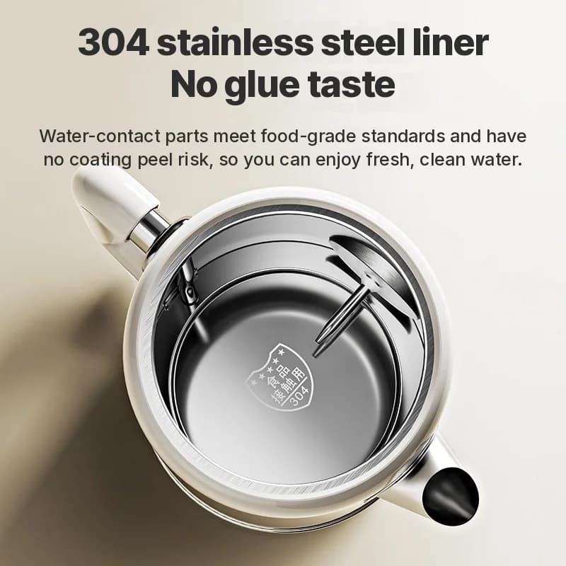 Elektrisk vattenkokare i 304 rostfritt stål 1.8L Varmhållning 1500W