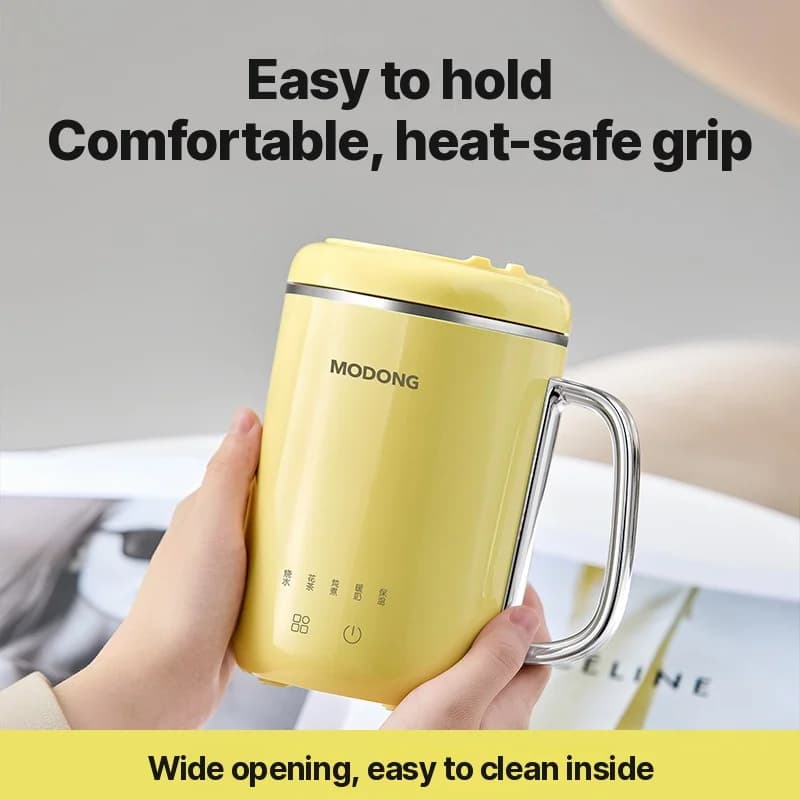 Bärbar elektrisk grytkopp 450ml 220V med filter och sked