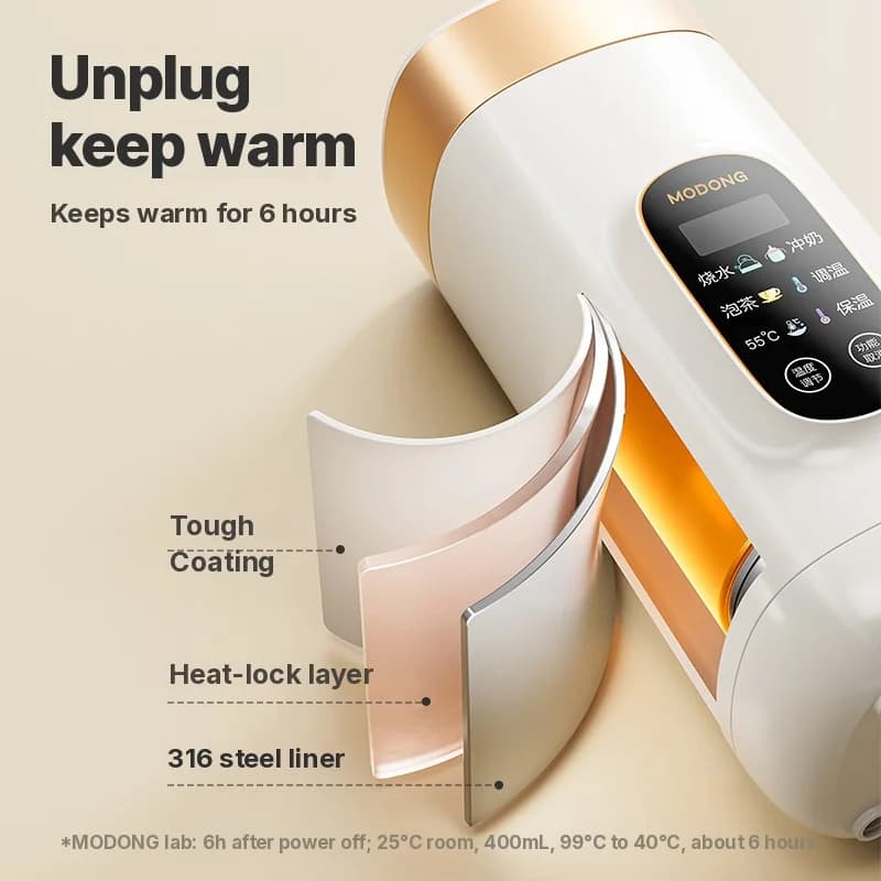 Portabel elektrisk värmekopp med temperaturkontroll