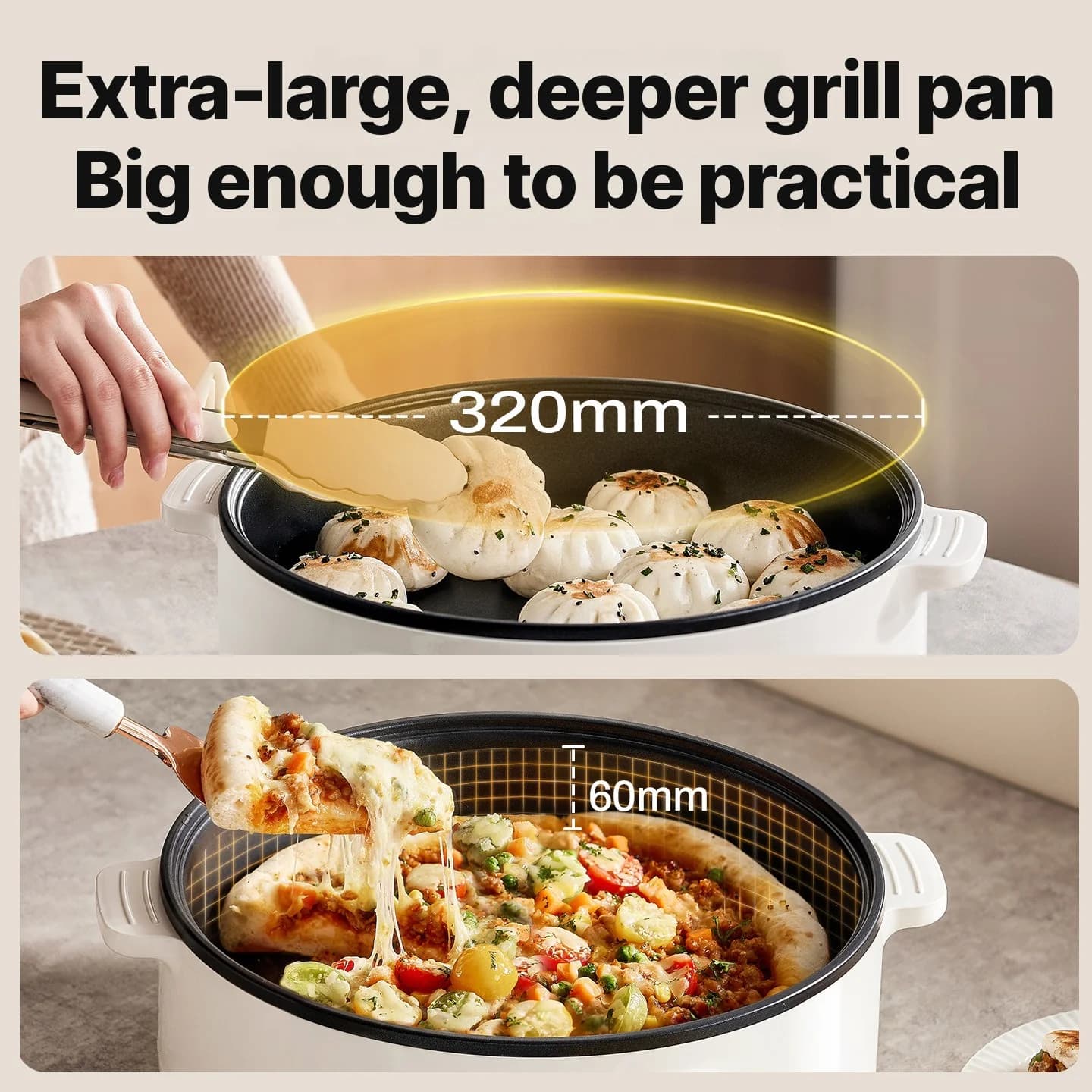 Elektrisk dubbelsidig värmeplatta 4L non-stick 1800W