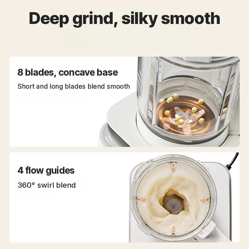Uppvärmande blender med tyst drift och varmhållningsfunktion
