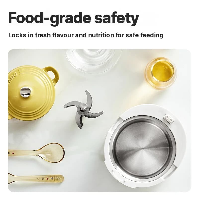 Baby food maker med värme, ångning och malning